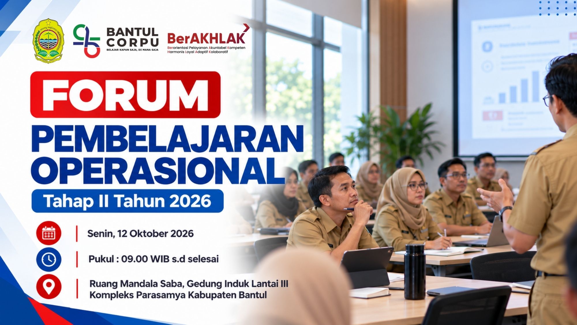 Forum Pembelajaran Operasional Tahap II Tahun 2026 Bagi Koordinator Pembelajaran dan Kelompok Keahlian Bantul Corporate University